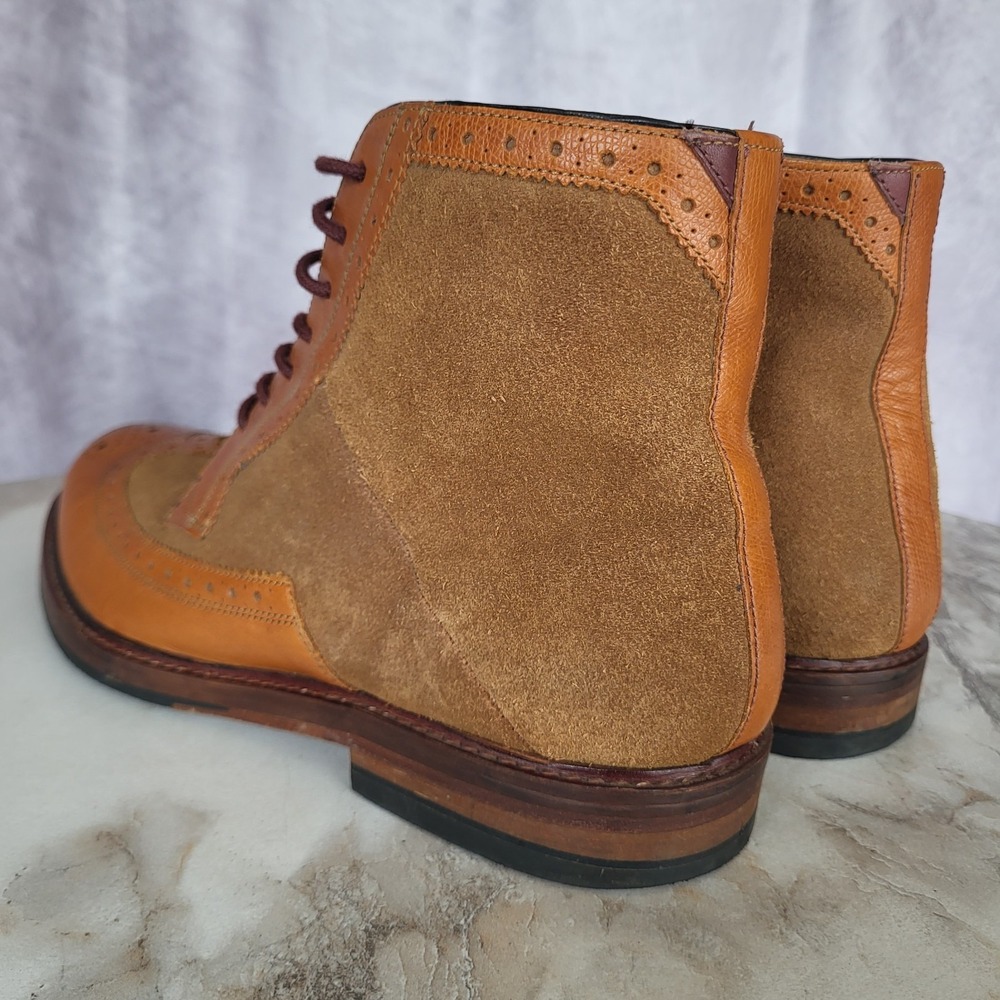 Ted Baker MIYLAN Wingtip Lace Up Boots Men's Size 11 Tan Brown - Picture 5 of 16
